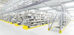 mezzanine industrielle avec système de rangement / pour entrepôts