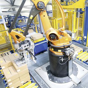 palettiseur et dépalettiseur robotisé / de carton / automatique