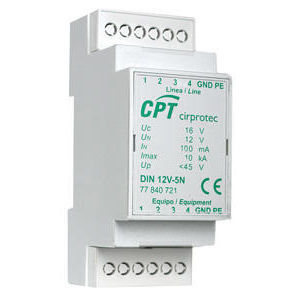 Parafoudre Monobloc DIN 12V 5N Cirprotec Sur Rail DIN