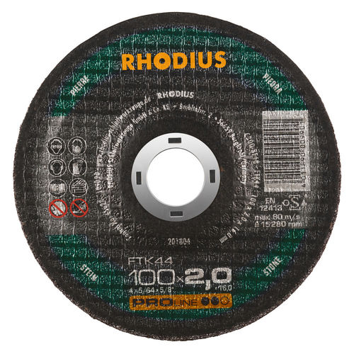 Disque à tronçonner de métal FTK44 RHODIUS en acier