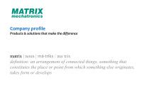 MATRIX mechatronics - Company Profile