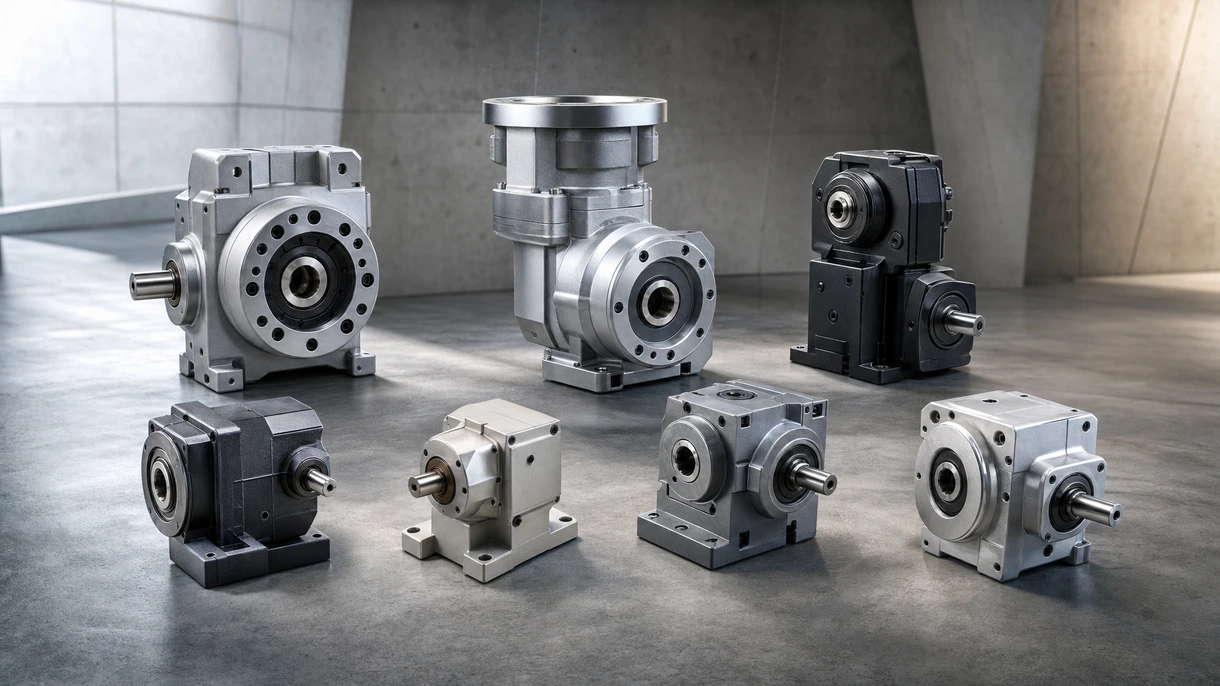 Réducteur orthogonal à couple élevé intégré dans un système de convoyage industriel lourd sur une ligne d'assemblage d'usine de fabrication à grand volume.