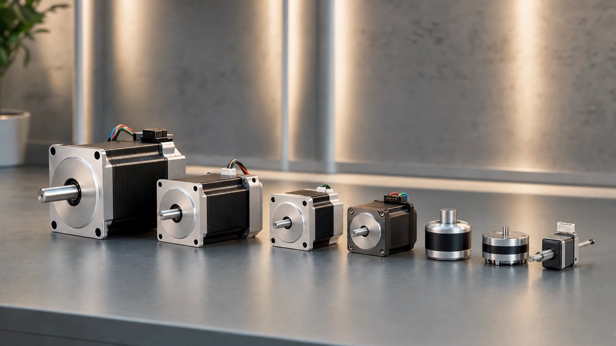 Moteur pas à pas hybride industriel intégré dans un bras robotique multi-axes au sein d'une unité de fabrication électronique automatisée.