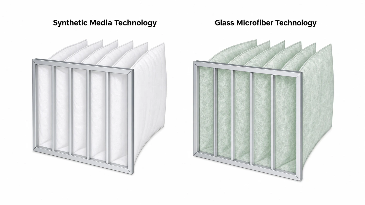 Vue macro d'une soudure par ultrasons multicouche sur une poche de filtre synthétique, montrant les coutures renforcées pour une meilleure durabilité structurelle.