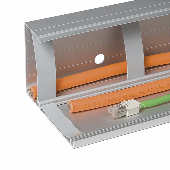 Goulotte Câbles Aluminium 2m - Kit Gestion Câbles Sol/mur Pour Intérieur/extérieur