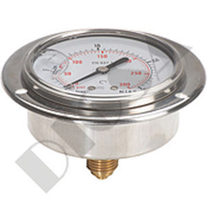 Manomètre à Glycérine 0-300 Bar, Cadran 63 Mm, Raccord 1/4" - Pour Mesures Pression Hydraulique Et Pneumatique