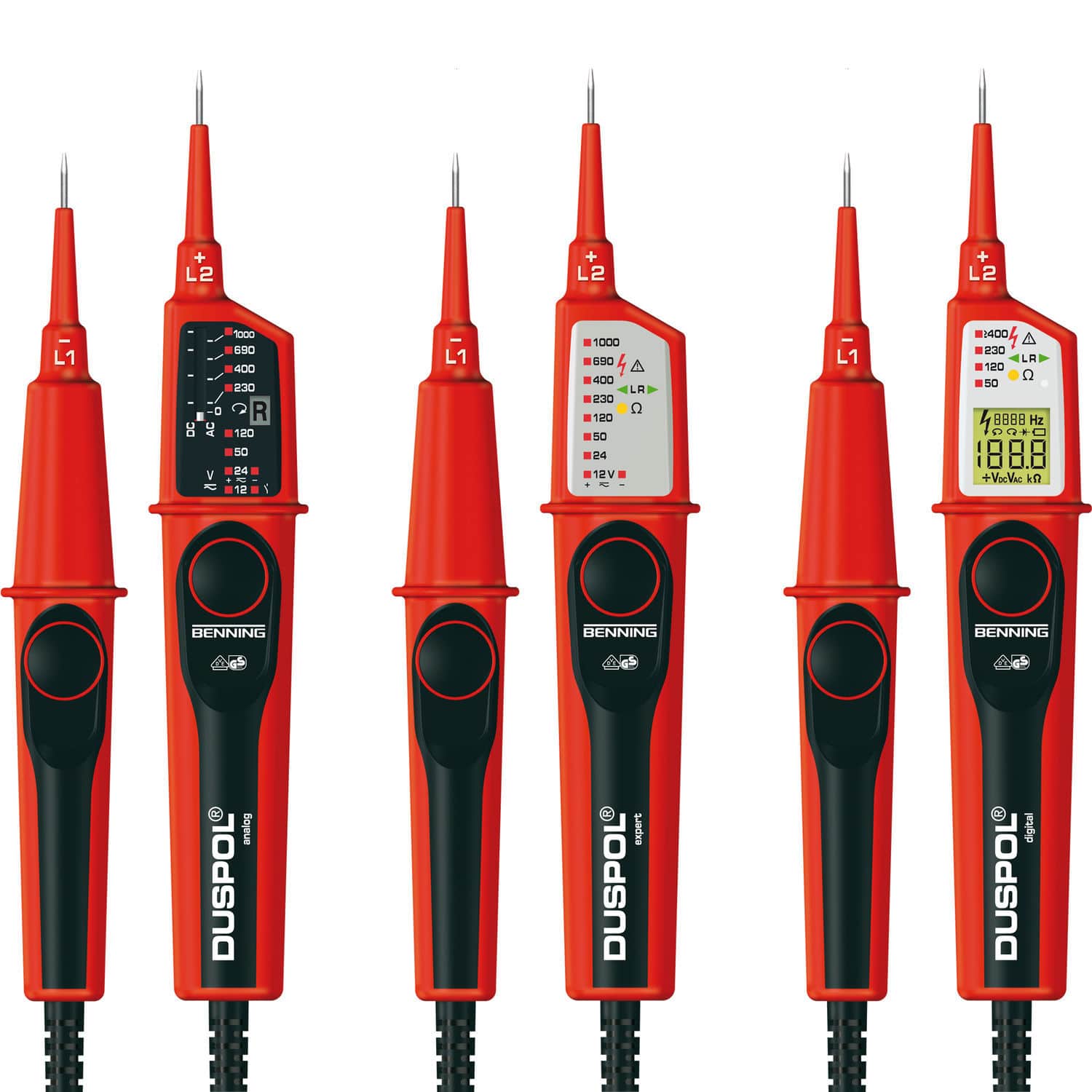 Phoenix Contact Herramienta Medición Comprobador De Tensión Duspol Expert Phoenix - Probador De Voltaje Con LED Y Continuidad Comprobador Tensión Duspol