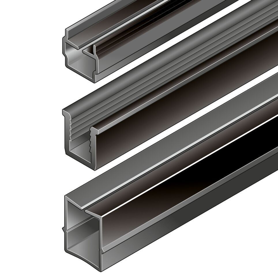 Profilé De Recouvrement Noir Type B - Rainure 10 - Longueur 1 M - Lot De 10 Pièces