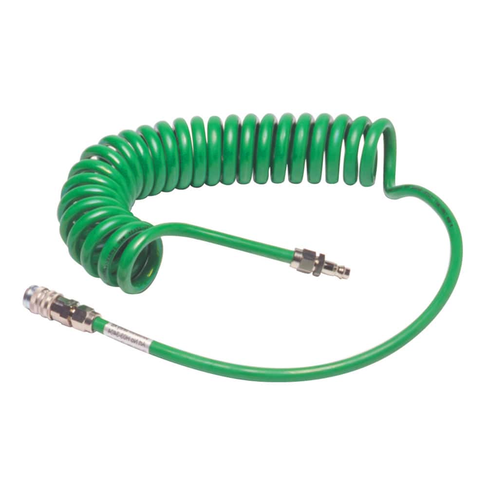 Tuyau Spiralé Air Comprimé PU 8 M - 5x8 Mm, Avec Coupleur Rapide 1/4", Résiste à 16 Bars, Pour Compresseurs