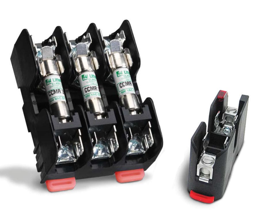 Portefusible cylindrique L600CDINR series Littelfuse sur rail