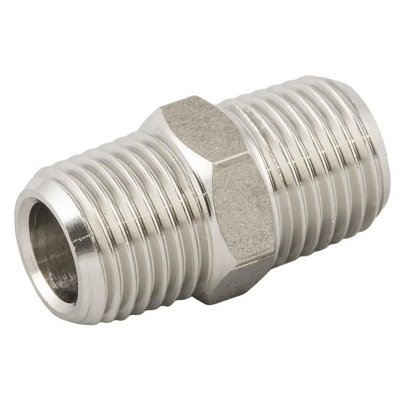 Raccords Tube Acier Inoxydable 304 - Mamelon Hexagonal 1/4" BSP - Lot De 10 - Pour Eau, Air, Gaz, Huile