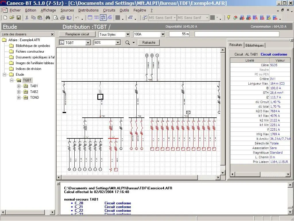 Logiciel d'installation électrique basse-tension - NFC 15-100, BS, RGIE, IEC364, HD384, VDE | Caneco BT - ALPI
