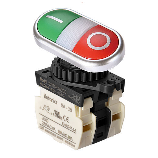 Bouton poussoir on/off S2TR Series Autonics lumineux (LED) / double / IP65