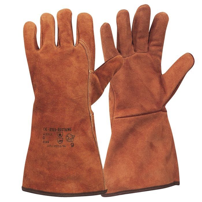 Gants De Soudure ROSTAING SPLITWELD | Cuir Résistant Chaleur/Métal Liquide | Norme EN 12477 Type B | Paire