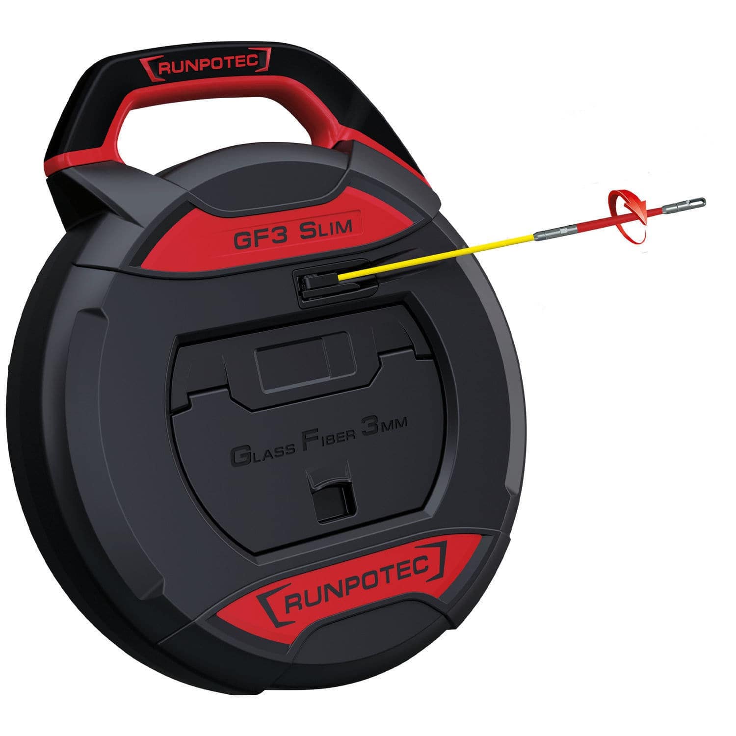 Runpotec Kit Standard Tige Fibre De Verre 50 M, Diamètre 4,5 Mm, Filetage RTG, Diamètre 6 Mm Avec Manche En Acier, Diamètre 330 Mm, 10058