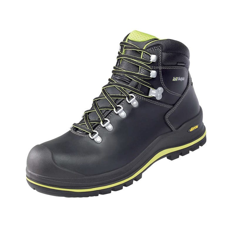 Chaussure De Sécurité S3 ESD SRC - Aboutblu Indianapolis Octane Mid, Imperméable, Cuir, Bleu/Gris, Taille 42, Pour BTP, Industrie, Atelier