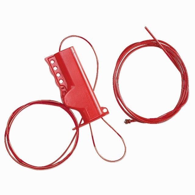 Bwintech 2 Pcs Câble D'Acier De Consignation Ajustable Rouge 2m - Pour Cadenas De Sécurité Et Verrouillage