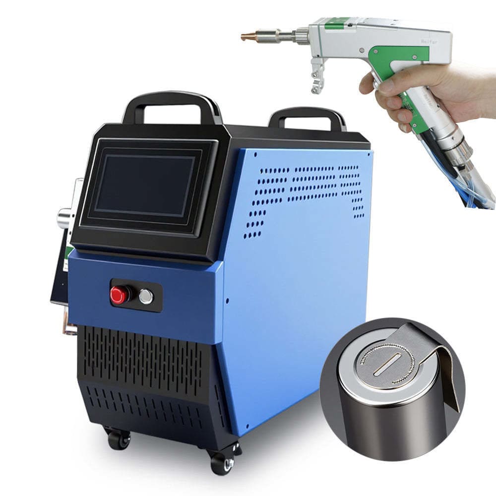 Ayyecoeeye Pistolet à Souder 3 En 1 Laser Portable Chauffé Interne Industriel Laser Pas Cher Outil Pour Élimination De La Rouille Découpe Et Soudage Avec Six Volumes De Fil De Rechange (Noir