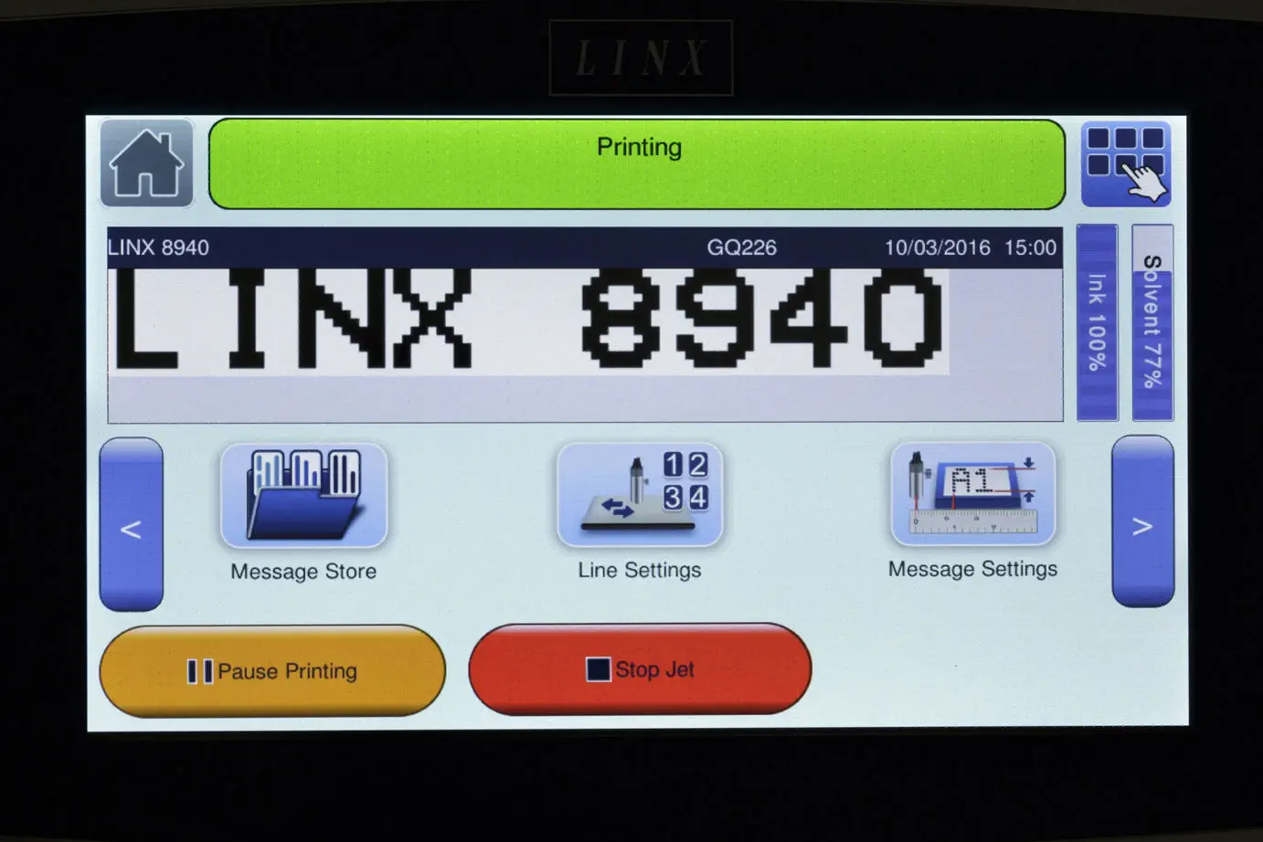 Écran LCD Tactile Pour Imprimante LINX 8900, 8910, 8920, 8830 - Référence FA11045 - Neuf