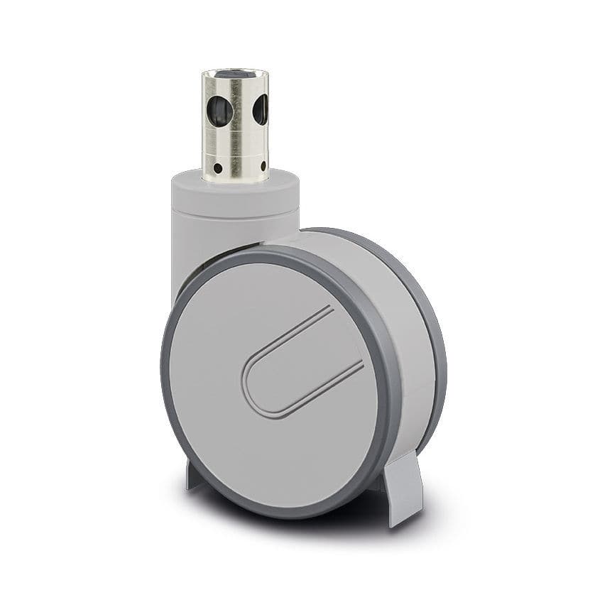 Roulette Pivotante 65 Mm Pour Tente - Chape Acier Inox, Roue PP Avec Bandage Caoutchouc - Noir
