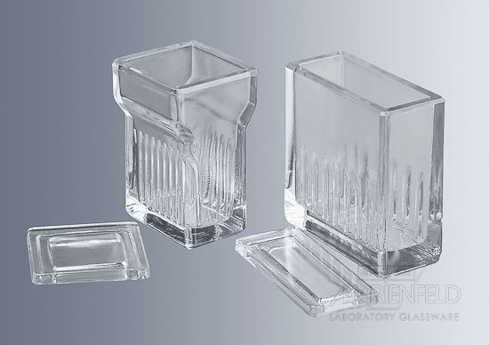 Lot De 5 Pots De Coloration Pour Lames De Microscope - En Plastique, 8.7x3.1x3.1 Cm, Avec Couvercle