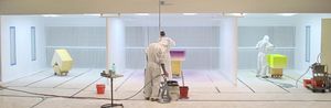 cabine de peinture ouverte
