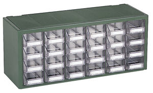 système modulaire de stockage avec tiroirs transparents