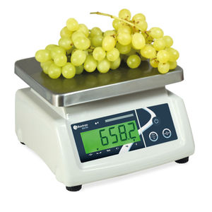 balance benchtop / avec afficheur LCD / à double affichage / plateau en acier inoxydable