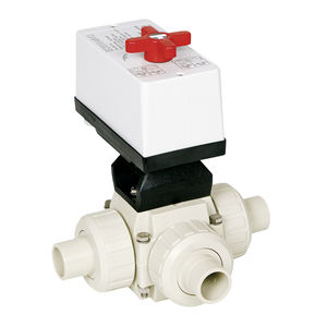 vanne à boisseau sphérique / à actionneur électrique / pour eau potable / en T