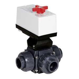 vanne à boisseau sphérique / à commande électrique / pour eau potable / en T