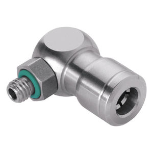 raccord pneumatique / push-in / d'angle / en acier inoxydable