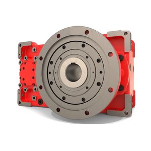 réducteur à couple conique / à engrenage hélicoïdal / à pignon droit / coaxial