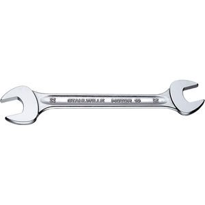 clé à fourche double / en acier / en chrome / modèle droit