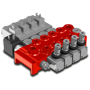 distributeur hydraulique monobloc / à tiroir / avec actionnement manuel / à commande électrique