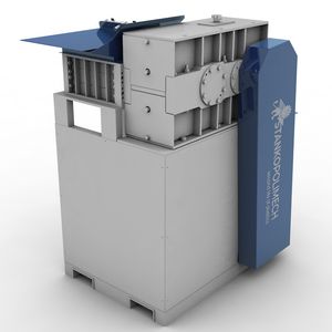 déchiqueteur de déchets / pour eaux usées / pour bouteilles en PET / de tissus