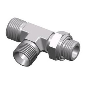 raccord fileté / en T / hydraulique / avec joint torique