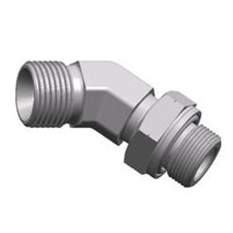 raccord fileté / coudé à 45° / hydraulique / mâle-mâle