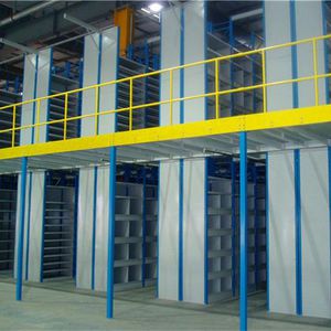 mezzanine industrielle avec système de rangement