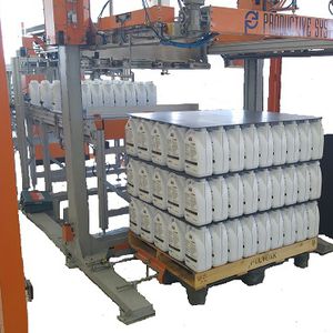 palettiseur couche par couche / par le bas / de sacs / de barquettes