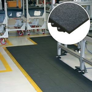 tapis antifatigue / en caoutchouc / modulaire / pour zone humide