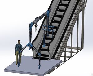 portique pour escalier mécanique