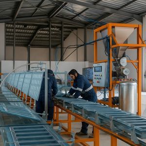 ligne de production d'éléments en plâtre 1