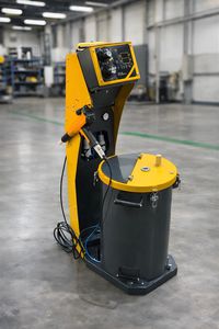 machine de poudrage avec pistolet électrostatique