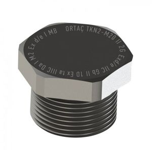bouchon hexagonal / mâle / en laiton nickelé / en inox