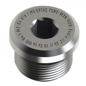 bouchon rond / mâle / en laiton nickelé / en inox