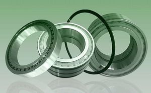 roulement à rouleaux cylindriques / à deux rangées / en acier / avec cage