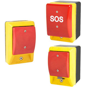 bouton poussoir coup de poing / d'arrêt d'urgence / rectangulaire / non lumineux