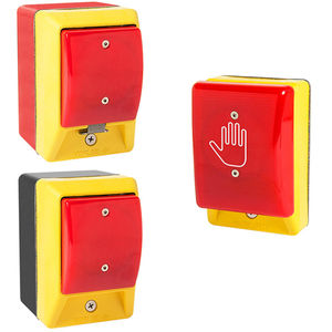 bouton poussoir coup de poing / d'arrêt d'urgence / lumineux / rectangulaire