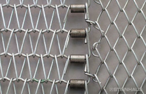 bande de convoyeur grillagée / crantée / en acier inoxydable / industrielle
