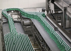 convoyeur à chaînes / pour bouteilles / horizontal / modulaire